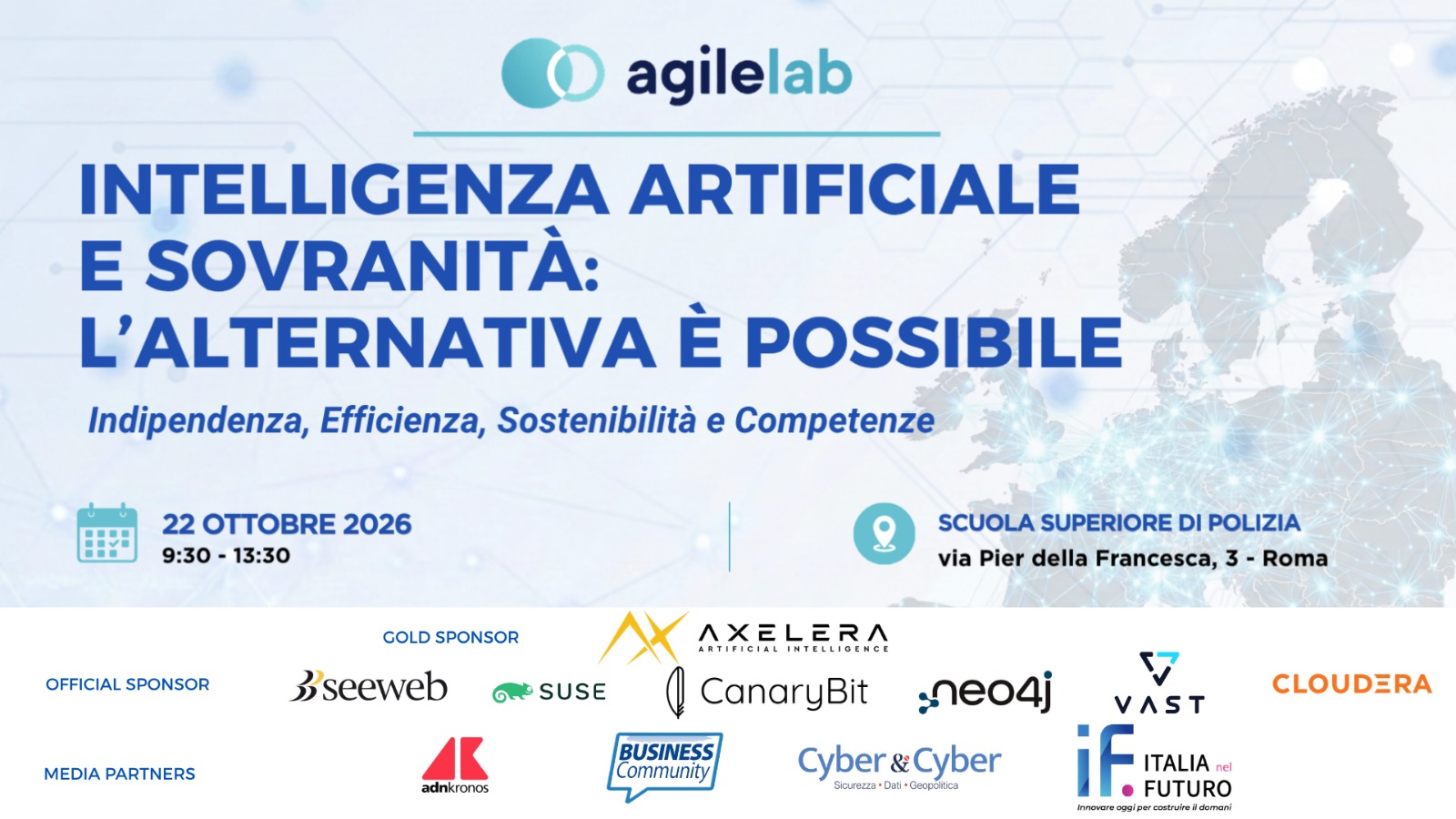 Intelligenza Artificiale e Sovranità, conferenza 22 ottobre 2026
