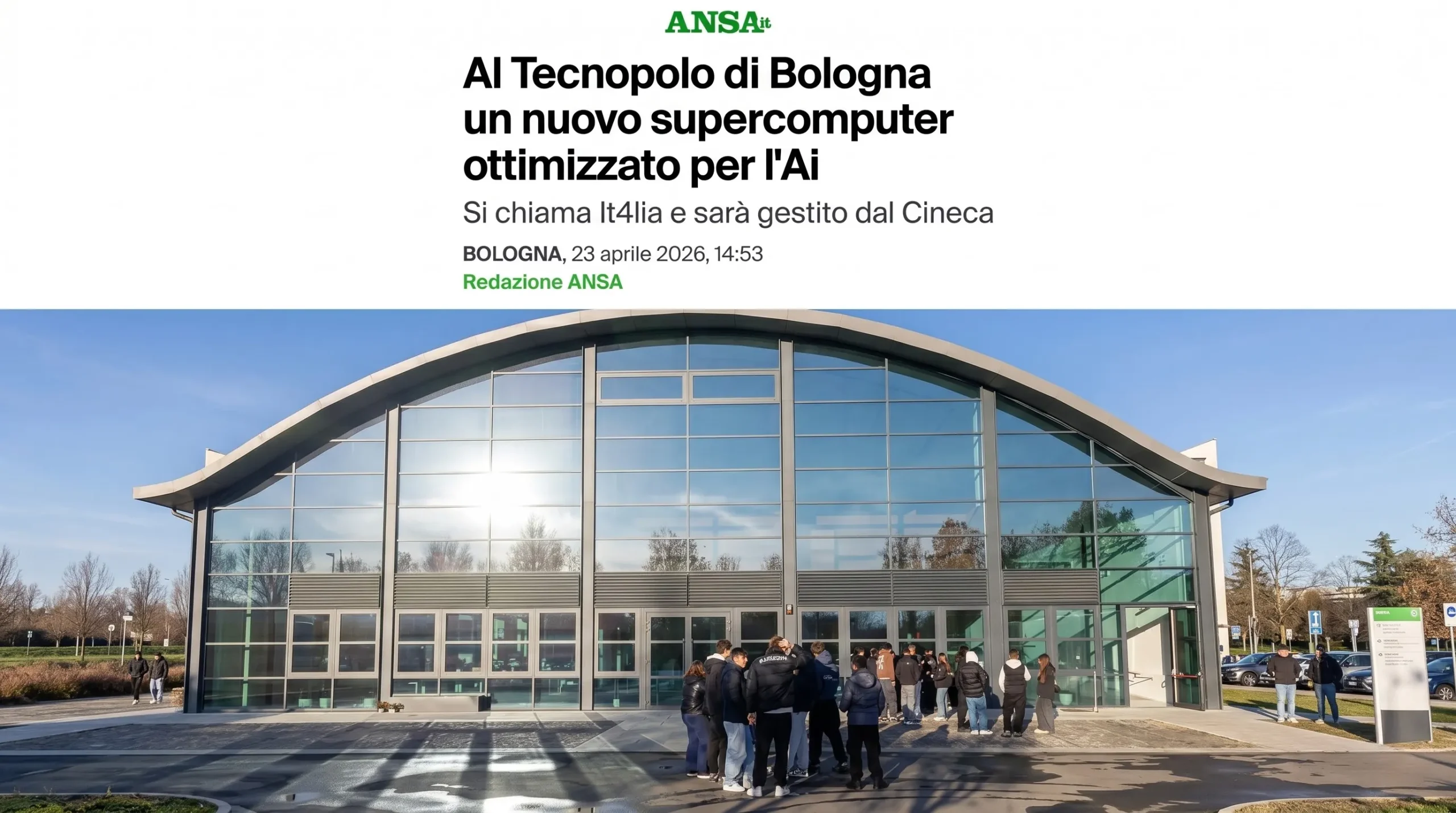 Supercomputer IT4LIA al Tecnopolo di Bologna per l’intelligenza artificiale