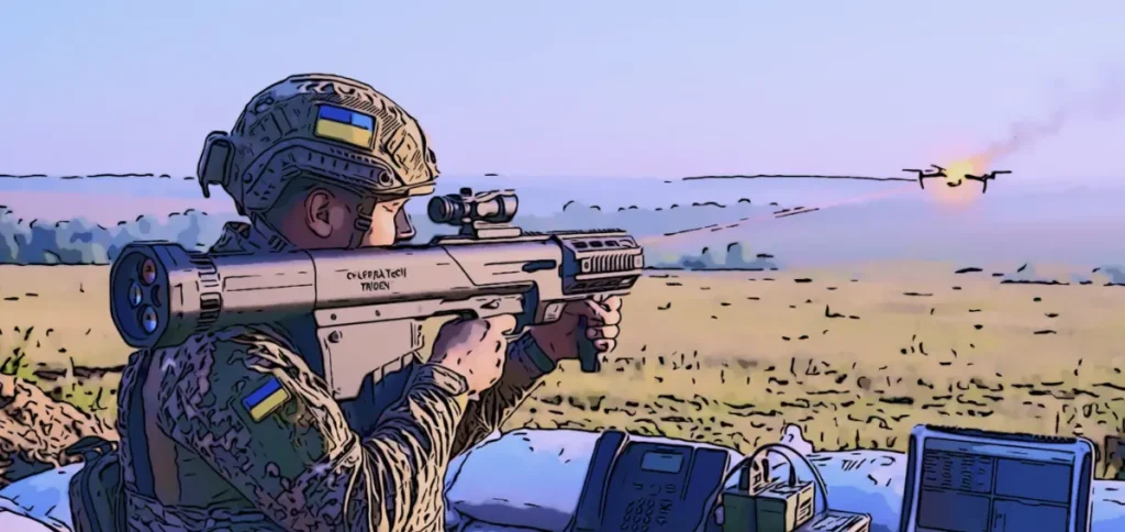 Sistema laser ucraino Trident per difesa anti-drone a energia diretta